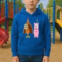 Eat Ham Instead Turkey and Pig Funny Thanksgiving Gift Kids Hoodie thumb 2