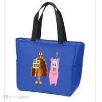 Eat Ham Instead Turkey and Pig Funny Thanksgiving Gift Tote Bag thumb 3