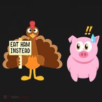Eat Ham Instead Turkey And Pig Funny Thanksgiving Women's Hoodie thumb 2