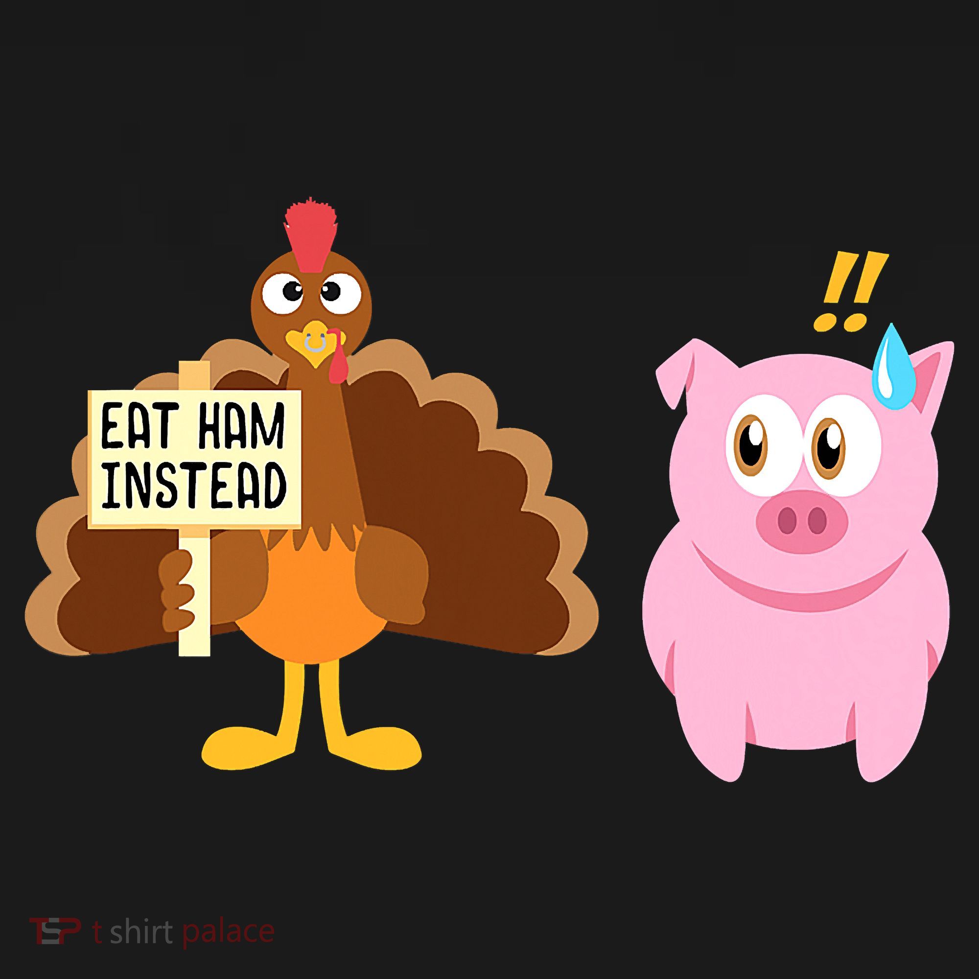Eat Ham Instead Turkey And Pig Funny Thanksgiving Women's Tank Top