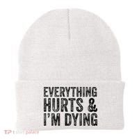 Everything Hurts & Im Dying Workout Exercise Fitness Beanie thumb 0