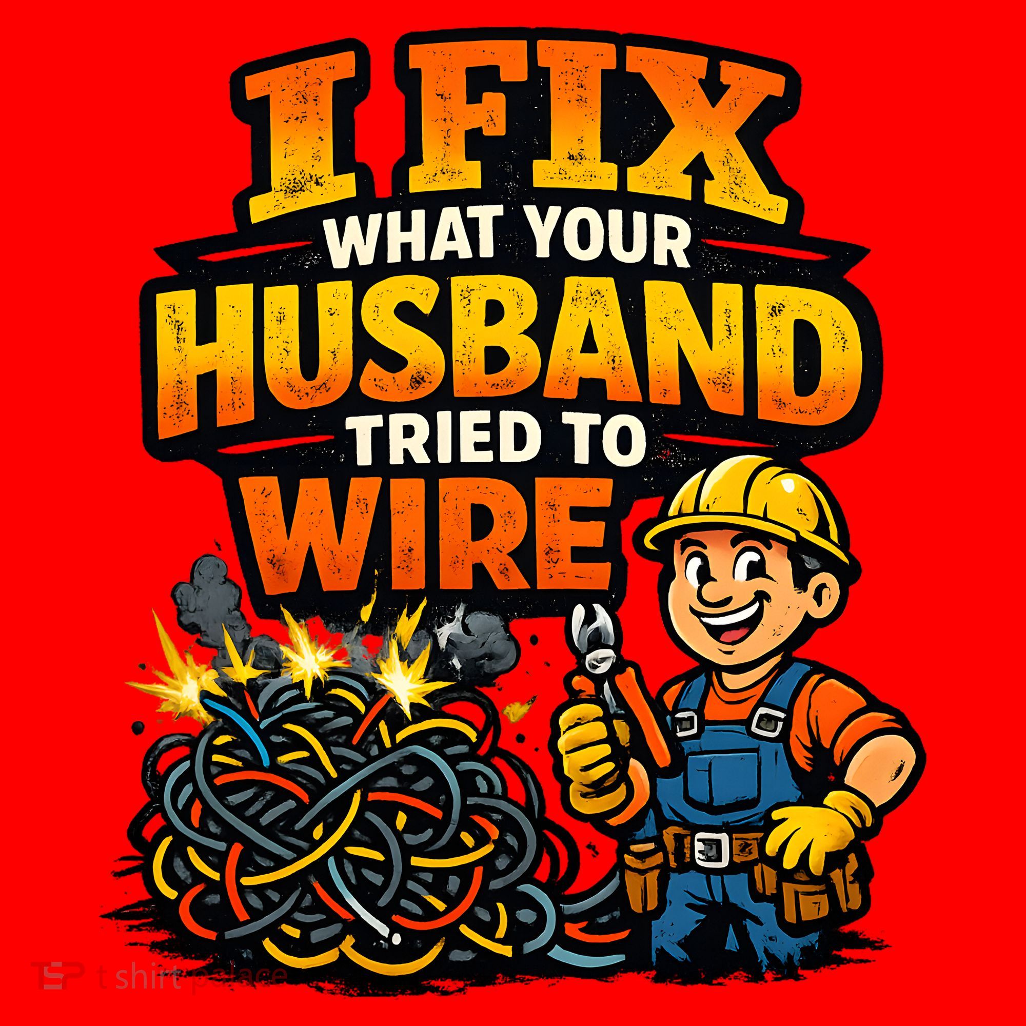 Electrician Humor I Fix What Your Husband Tried To Wire T-Shirt