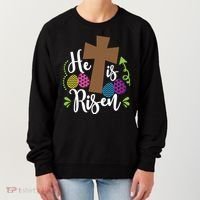 Easter He Is Risen Cross Women's Sweatshirt thumb 0