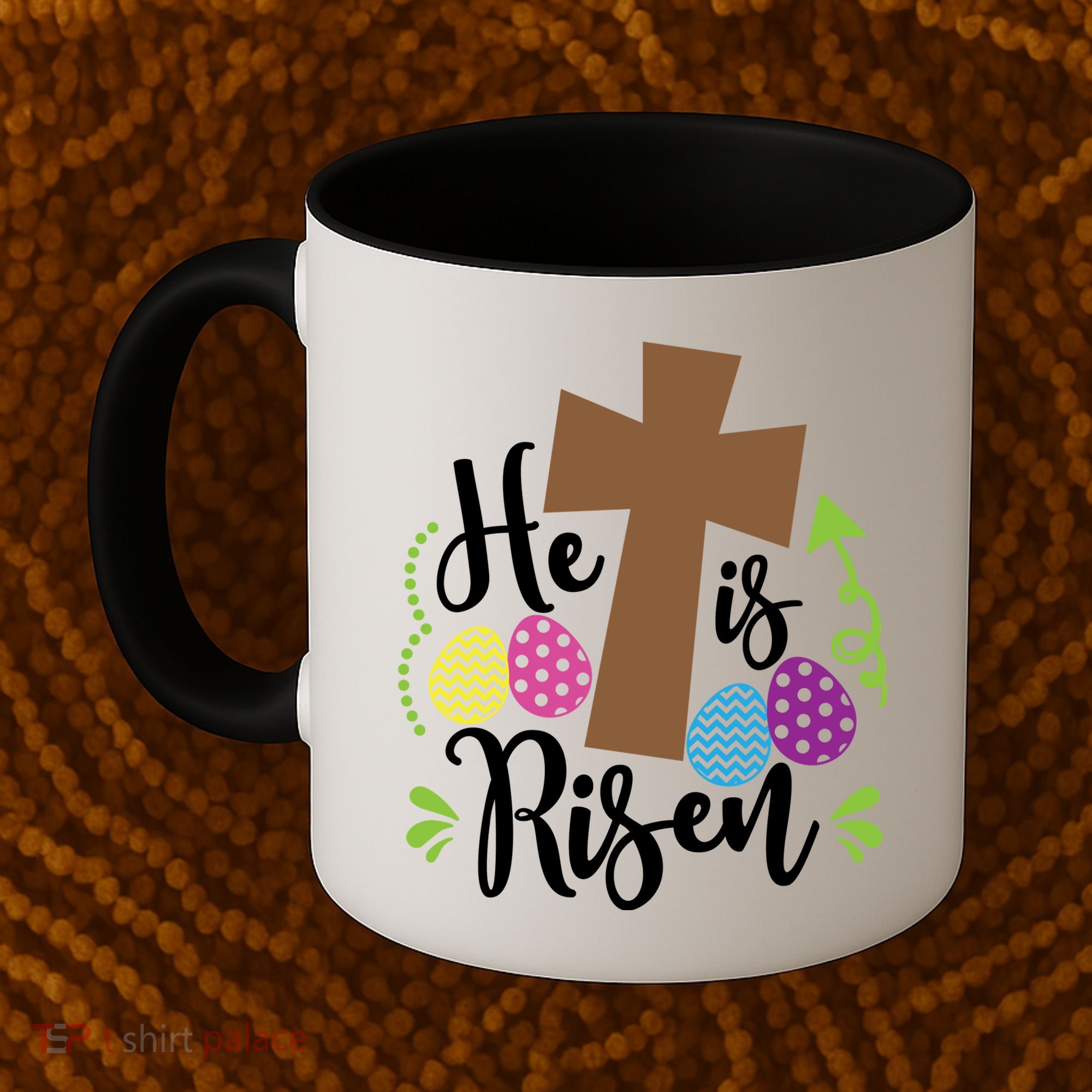 Easter He Is Risen Cross Coffee Mug