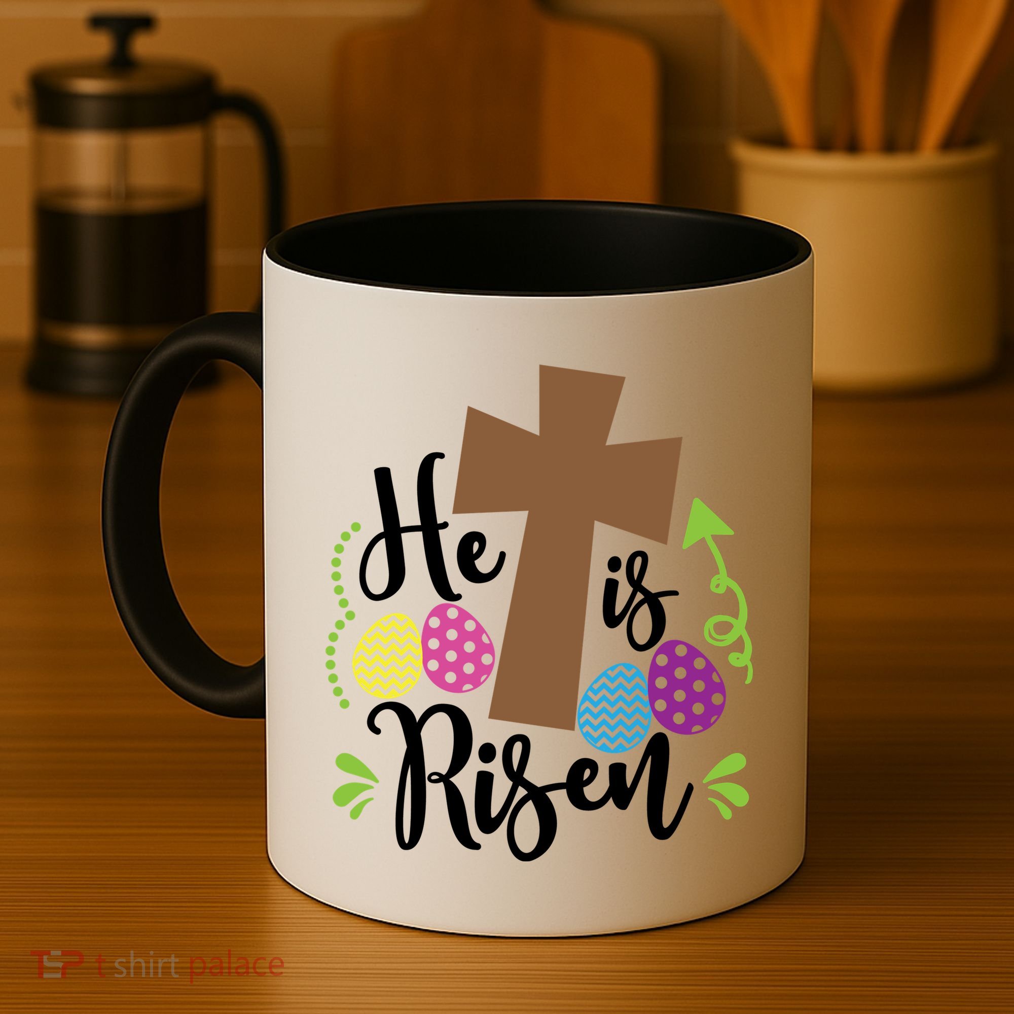 Easter He Is Risen Cross Coffee Mug