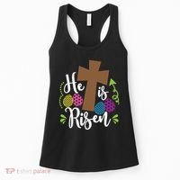 Easter He Is Risen Cross Women's Tank Top thumb 0