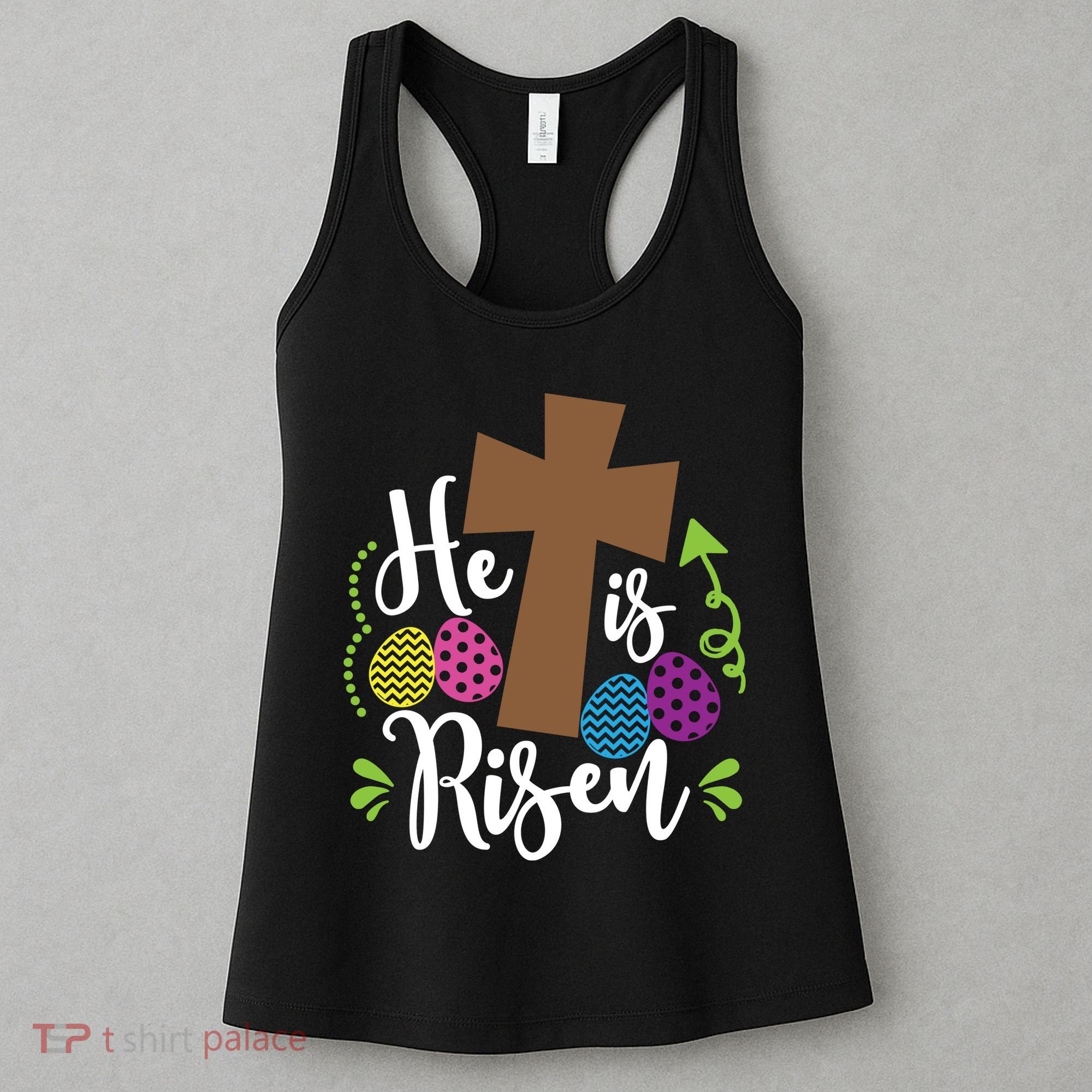 Easter He Is Risen Cross Women's Tank Top