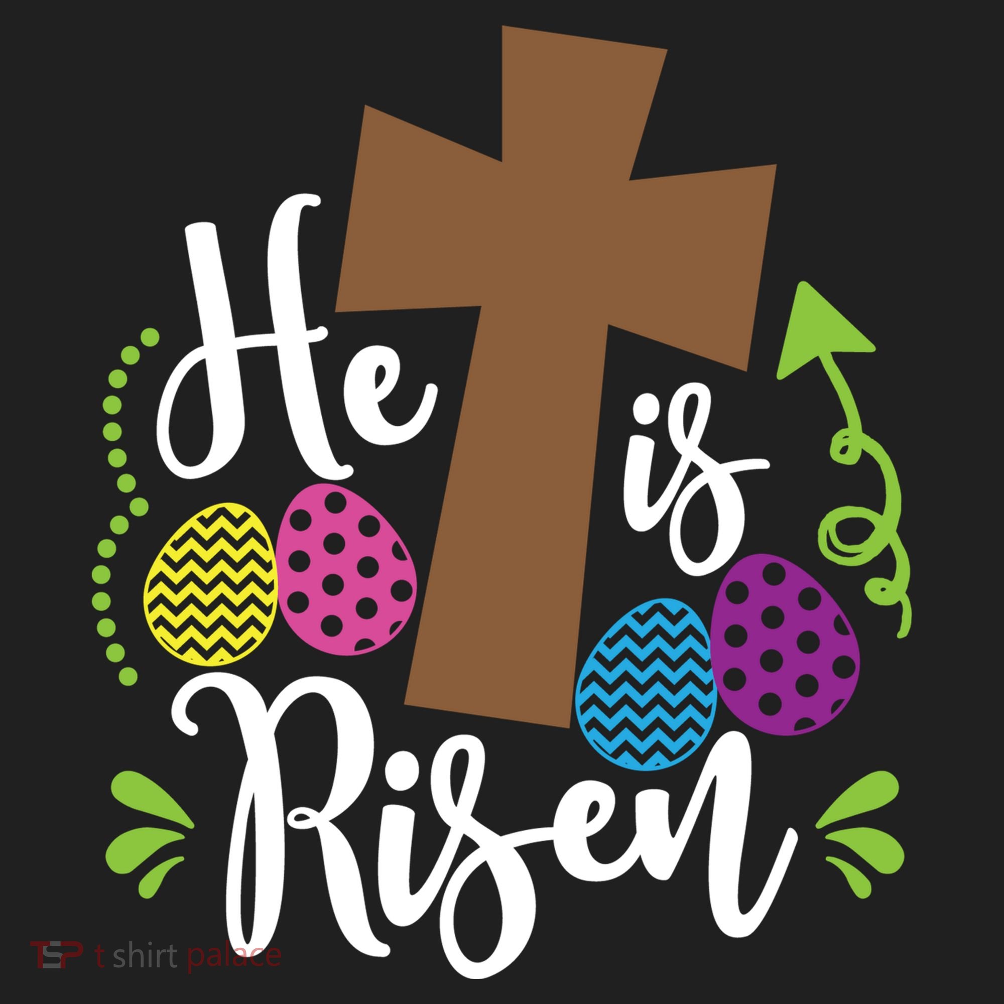 Easter He Is Risen Cross Hat