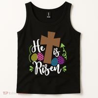 Easter He Is Risen Cross Tank Top thumb 2