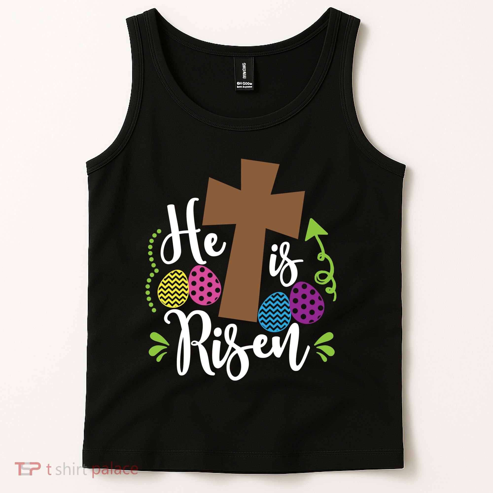 Easter He Is Risen Cross Tank Top