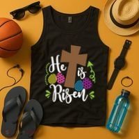 Easter He Is Risen Cross Tank Top thumb 4