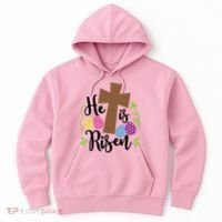 Easter He Is Risen Cross Hoodie thumb 0