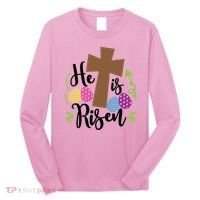 Easter He Is Risen Cross Long Sleeve Shirt thumb 0
