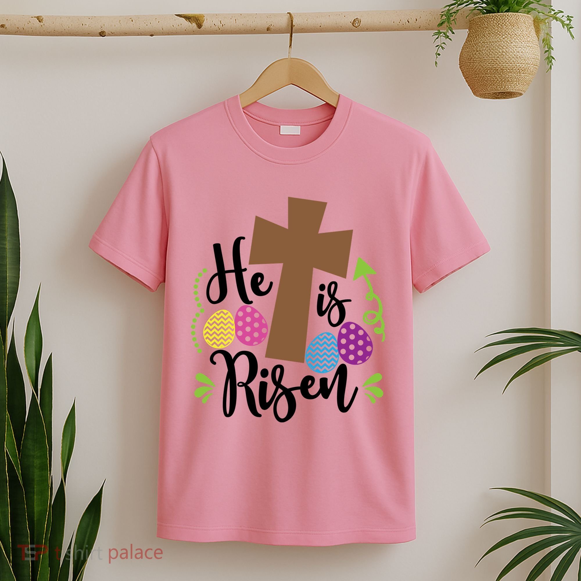 Easter He Is Risen Cross T-Shirt