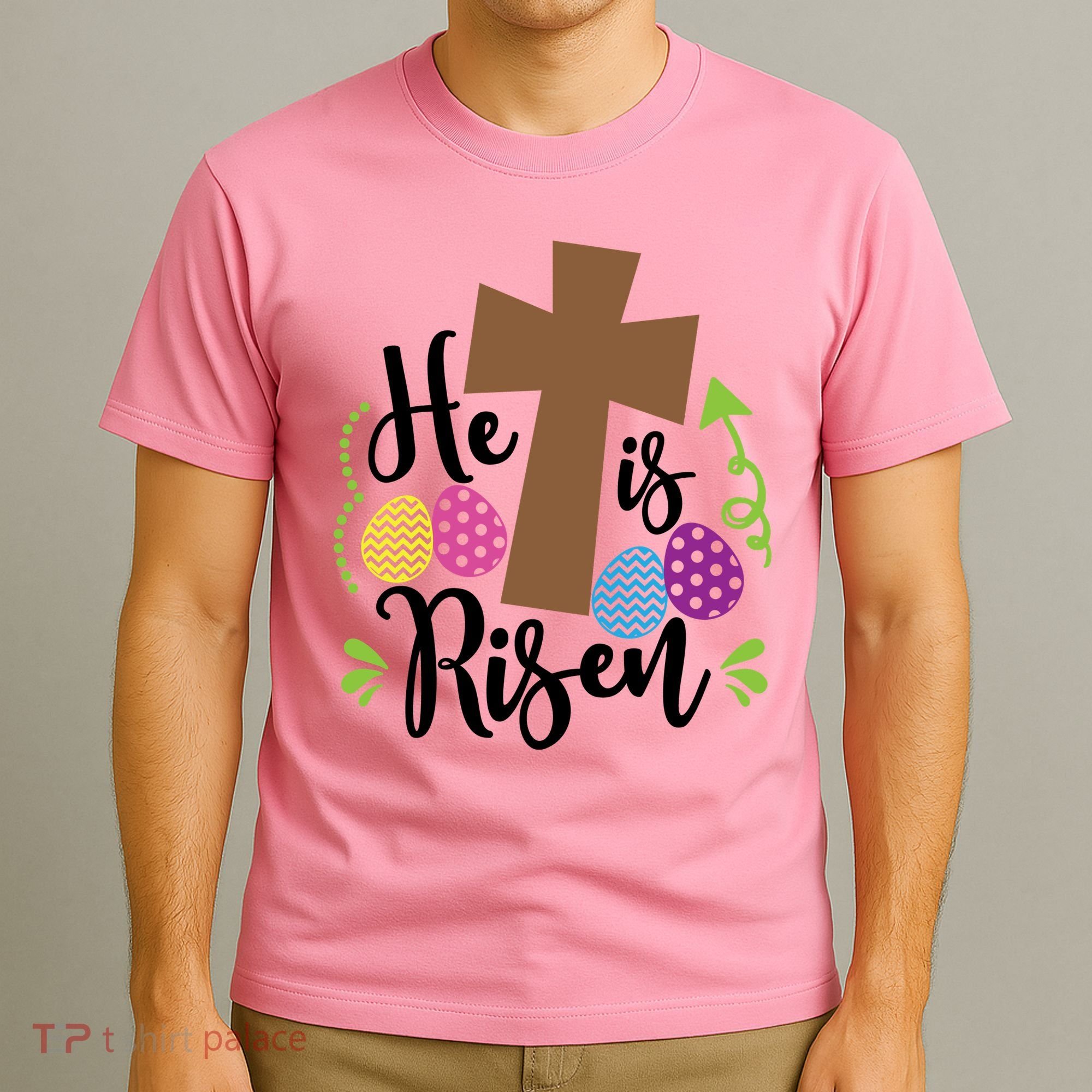 Easter He Is Risen Cross T-Shirt