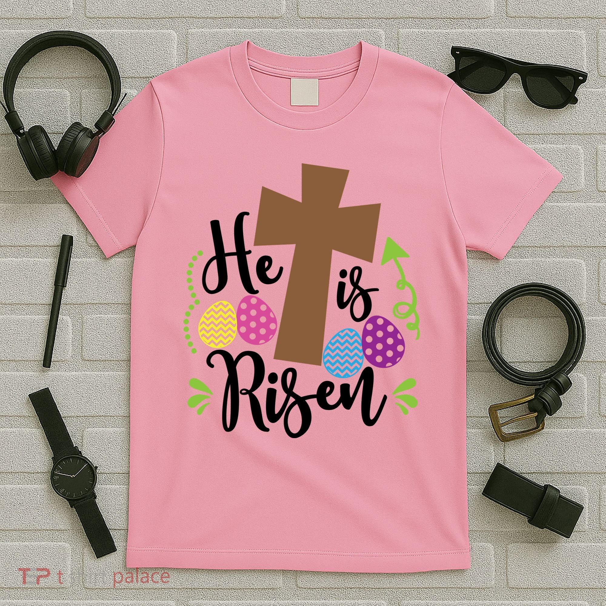 Easter He Is Risen Cross T-Shirt