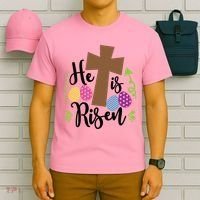 Easter He Is Risen Cross T-Shirt thumb 6