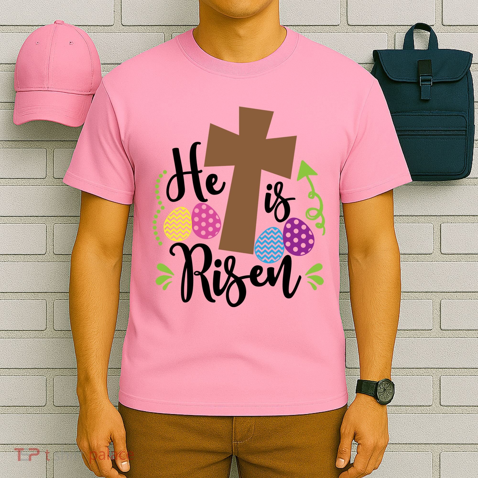 Easter He Is Risen Cross T-Shirt