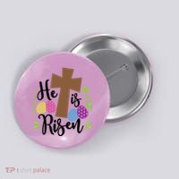 Easter He Is Risen Cross Button thumb 0