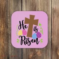 Easter He Is Risen Cross Coaster thumb 0