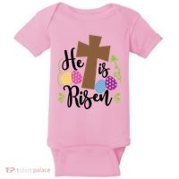 Easter He Is Risen Cross Baby Bodysuit thumb 0