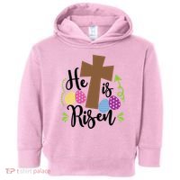 Easter He Is Risen Cross Toddler Hoodie thumb 0
