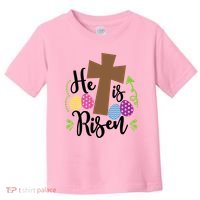Easter He Is Risen Cross Toddler T-Shirt thumb 0