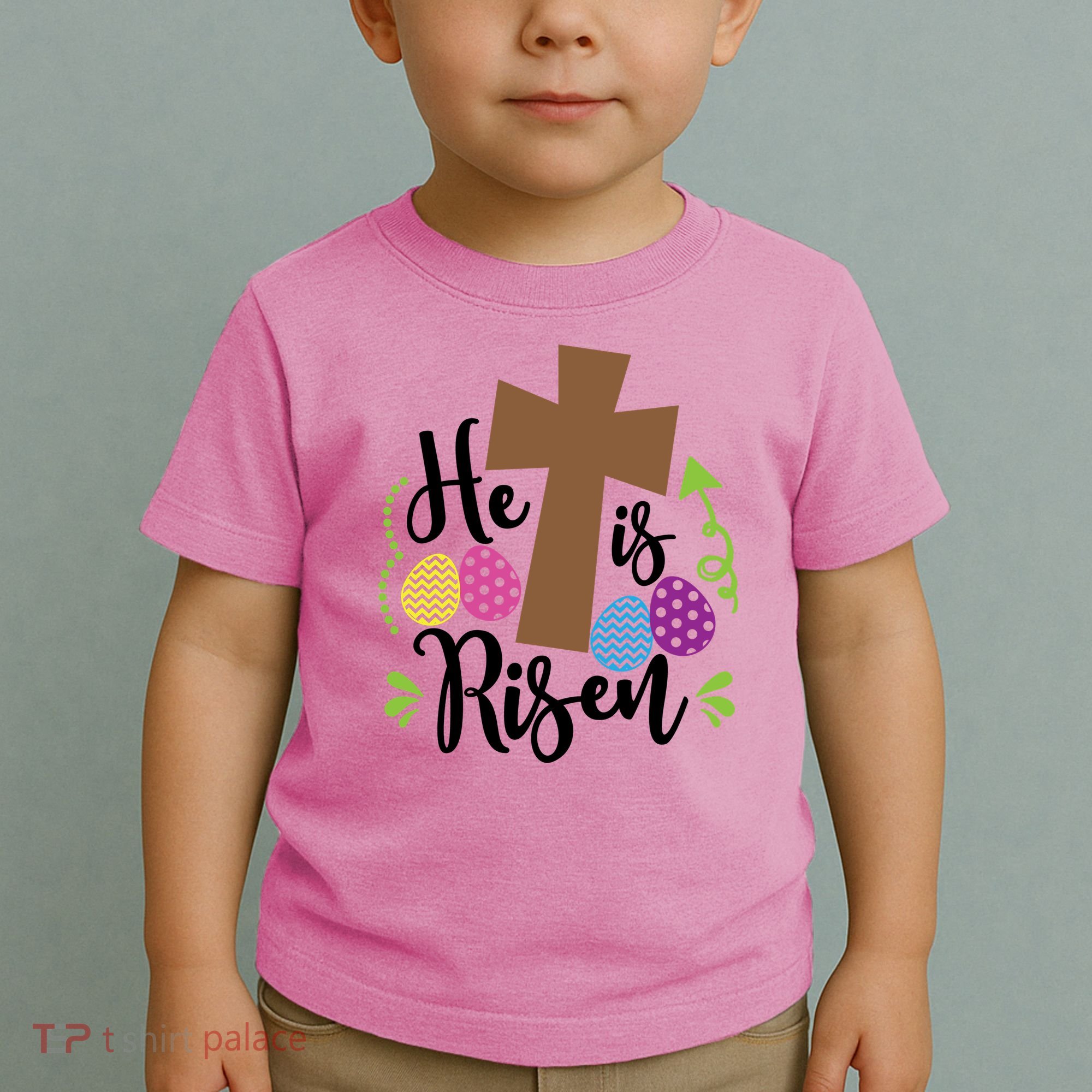 Easter He Is Risen Cross Toddler T-Shirt