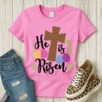 Easter He Is Risen Cross Women's T-Shirt thumb 3
