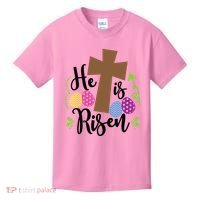 Easter He Is Risen Cross Kids T-Shirt thumb 0