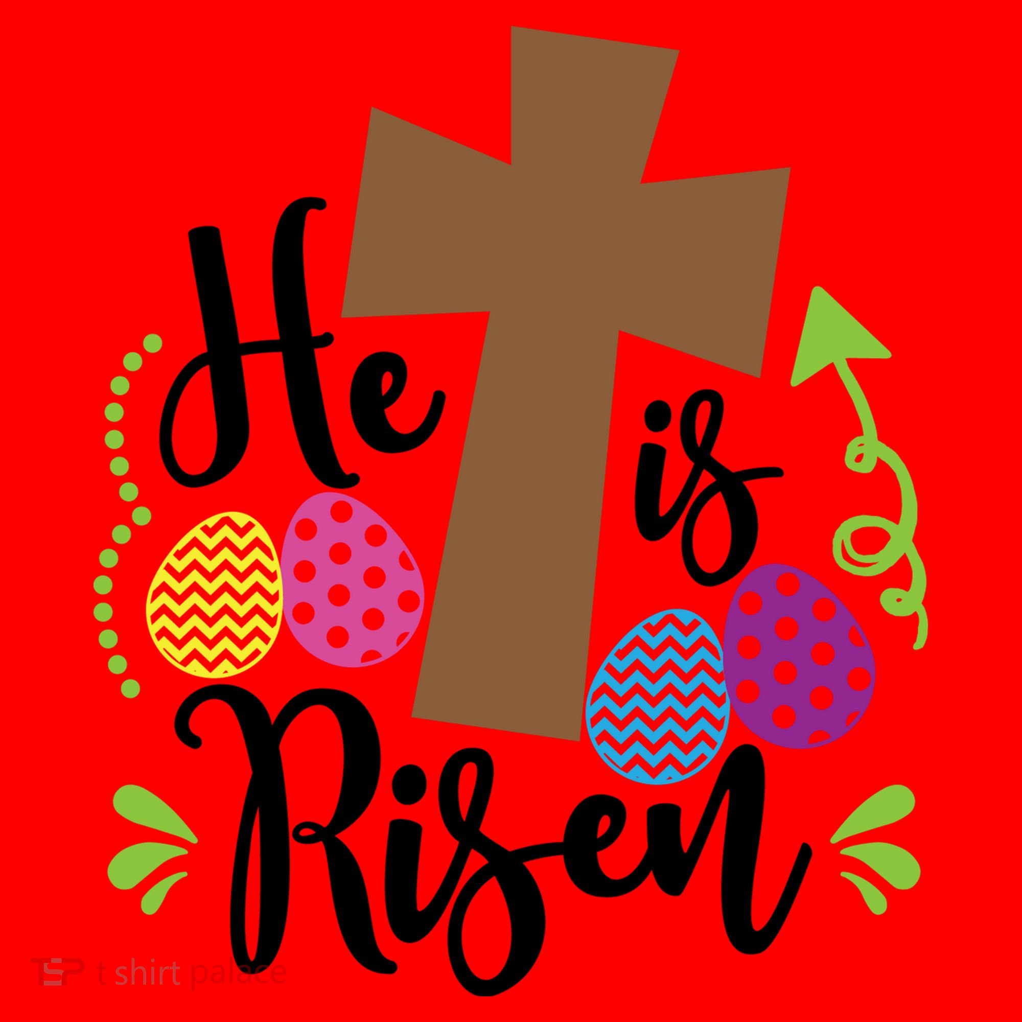 Easter He Is Risen Cross Santa Hat