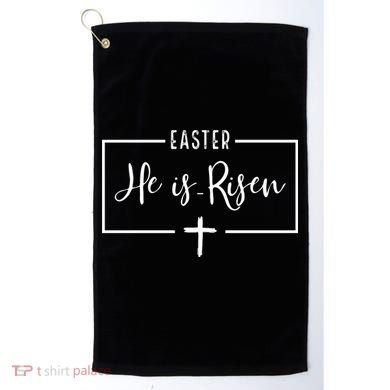 Easter He Is Risen Cross Christianity Golf Towel