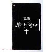 Easter He Is Risen Cross Christianity Golf Towel thumb 0
