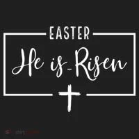 Easter He Is Risen Cross Christianity Golf Towel thumb 3
