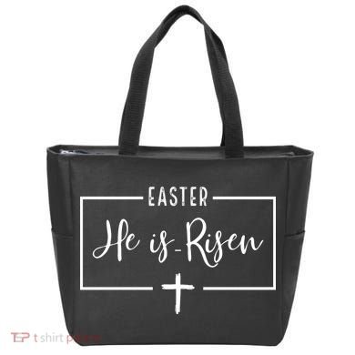 Easter He Is Risen Cross Christianity Tote Bag