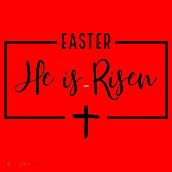 Easter He Is Risen Cross Christianity Santa Hat