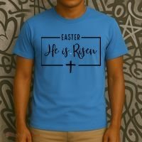 Easter He Is Risen Cross Christianity T-Shirt thumb 3