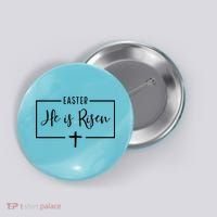 Easter He Is Risen Cross Christianity Button thumb 0