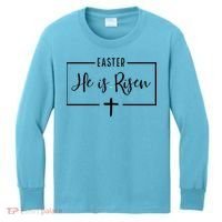 Easter He Is Risen Cross Christianity Kids Long Sleeve Shirt thumb 0