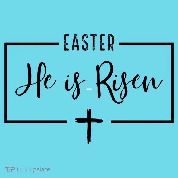 Easter He Is Risen Cross Christianity Kids T-Shirt
