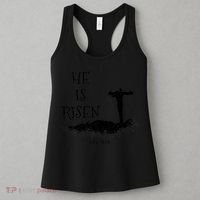 Easter He Is Risen Religious Palm Sunday cross Women's Tank Top thumb 3