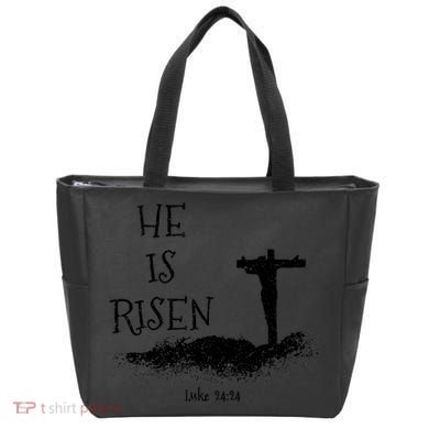 Easter He Is Risen Religious Palm Sunday cross Tote Bag