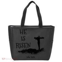 Easter He Is Risen Religious Palm Sunday cross Tote Bag thumb 0