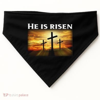 Easter He Is Risen Christian USA-Made Doggie Bandana