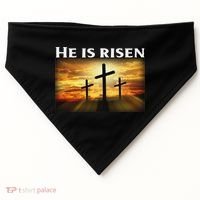 Easter He Is Risen Christian USA-Made Doggie Bandana thumb 0