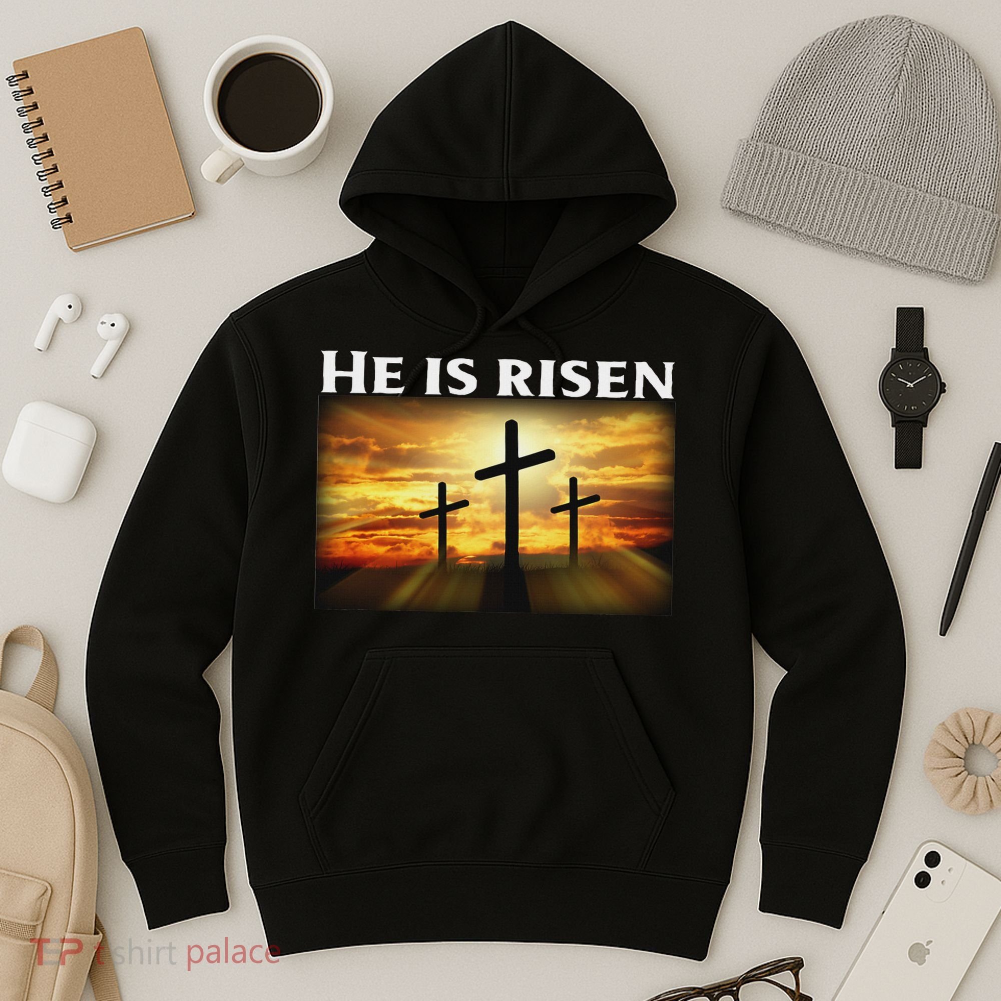 Easter He Is Risen Christian Hoodie