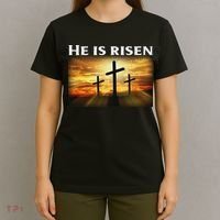 Easter He Is Risen Christian T-Shirt thumb 4