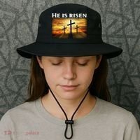 Easter He Is Risen Christian Bucket Hat thumb 3