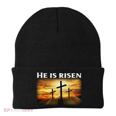 Easter He Is Risen Christian Beanie