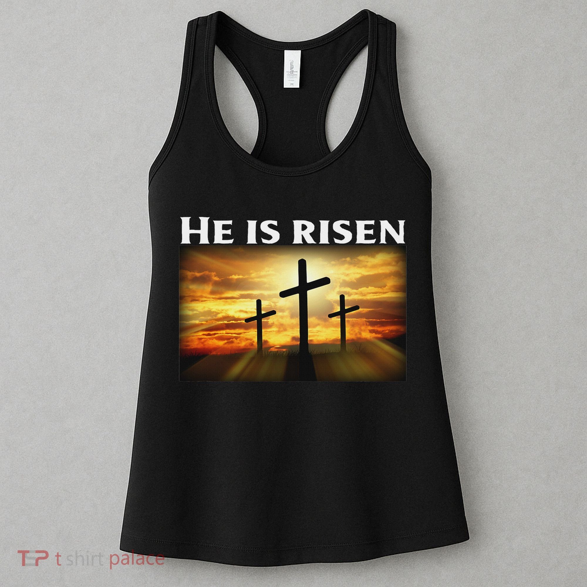 Easter He Is Risen Christian Women's Tank Top
